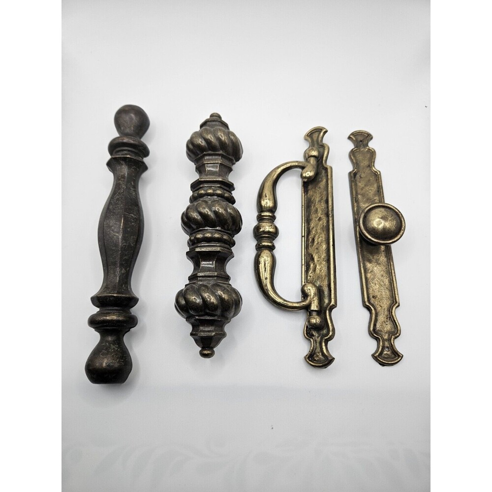 Vintage Lot Of 4 1960-70s Hardware Drawer  Pulls Handles Large Brass